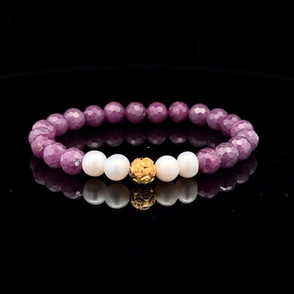 18K Gold Money Coin Ball Gemstones Birthstones Pearl Ruby Faceted 6mm - Picture 1 of 11